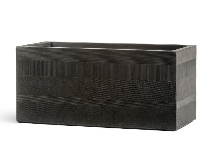 Кашпо Graphics -  TREEZ ERGO - Чёрный графит - Низкий прямоугольник