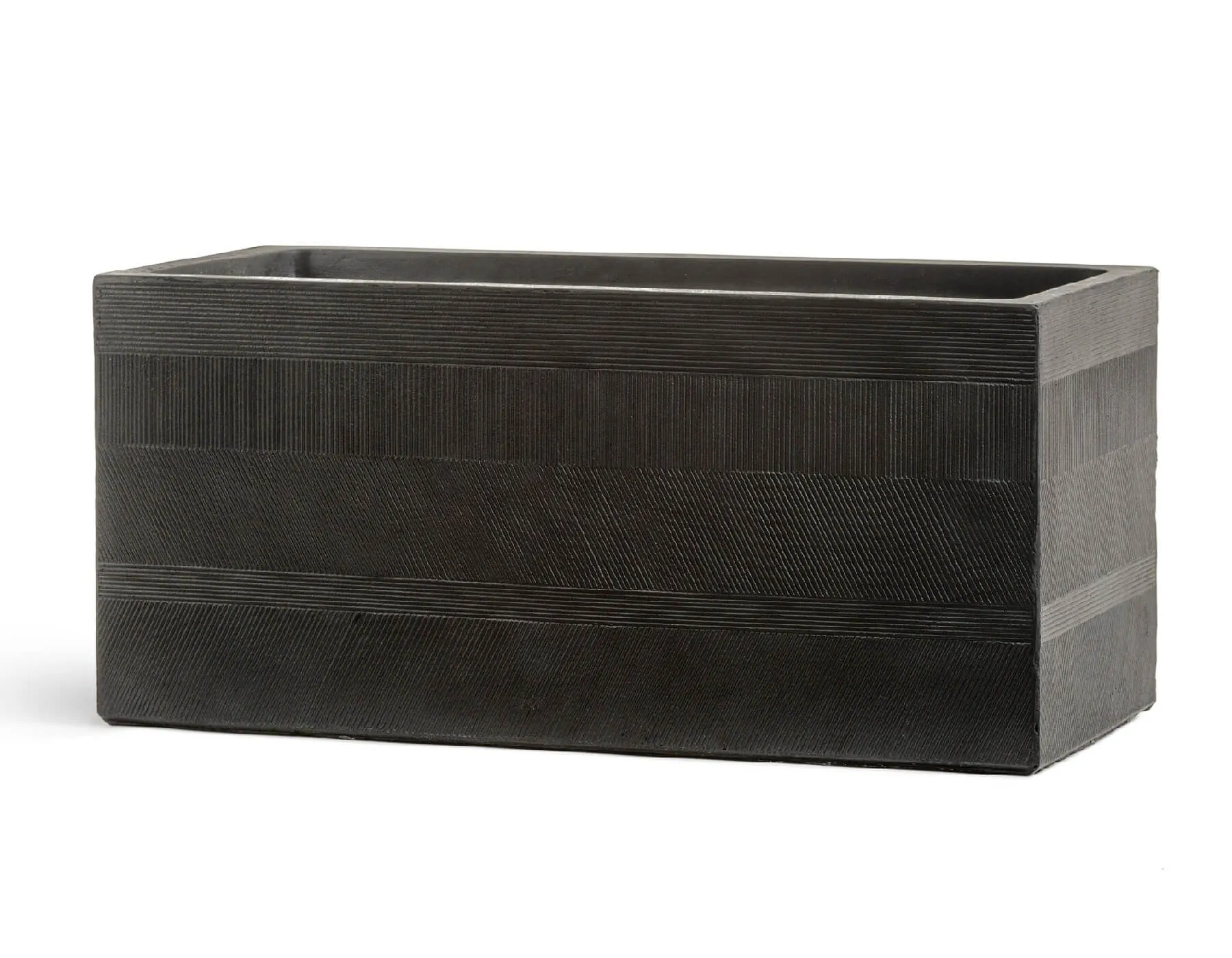 Кашпо Graphics -  TREEZ ERGO - Чёрный графит - Низкий прямоугольник