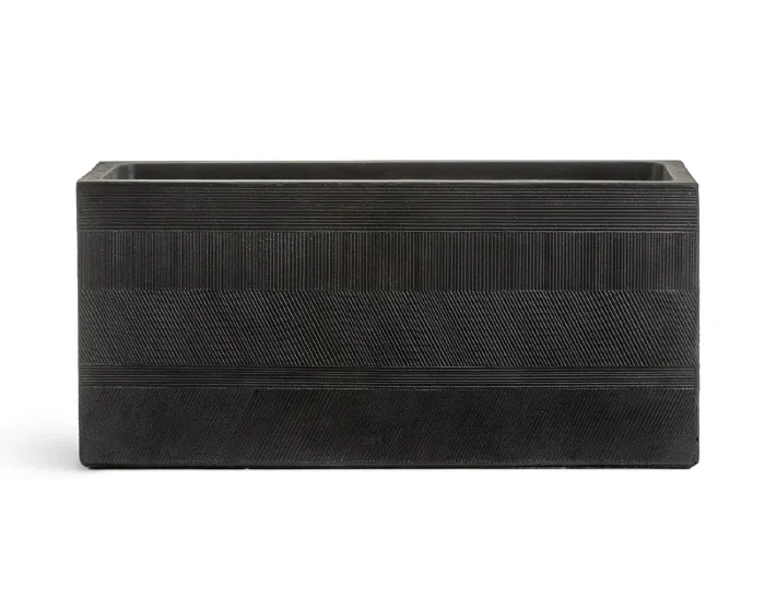 Кашпо Graphics -  TREEZ ERGO - Чёрный графит - Низкий прямоугольник