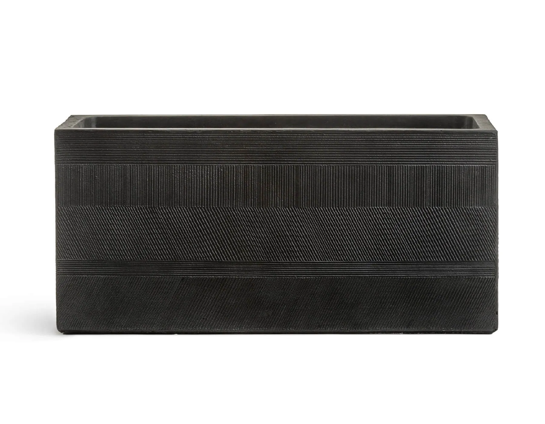 Кашпо Graphics -  TREEZ ERGO - Чёрный графит - Низкий прямоугольник