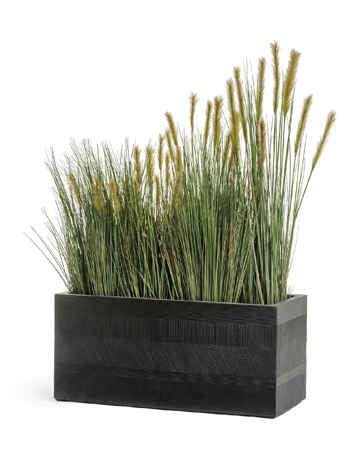 Кашпо Graphics -  TREEZ ERGO - Чёрный графит - Низкий прямоугольник