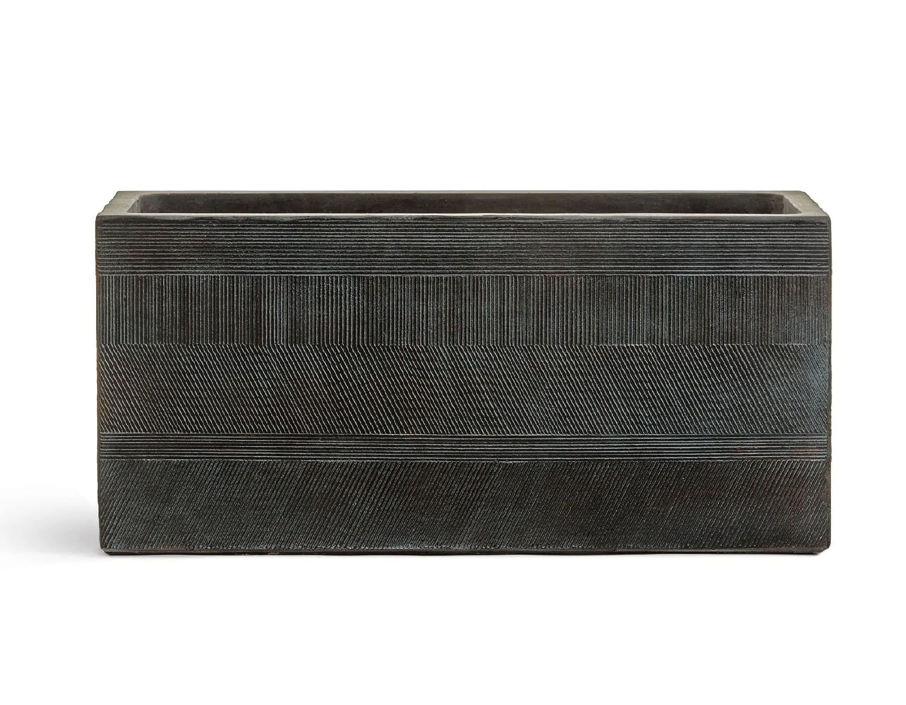 Кашпо Graphics - TREEZ ERGO - Окись с медной патиной - Низкий прямоугольник