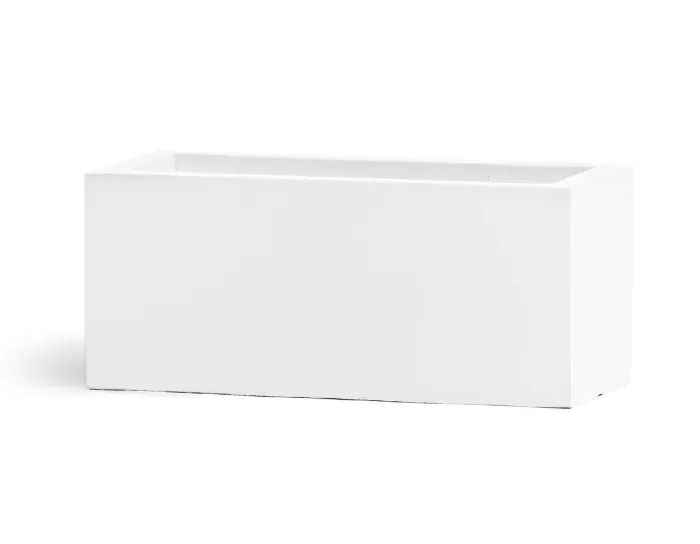 Кашпо Just - TREEZ ERGO - Белый камень - Узкий низкий прямоугольник