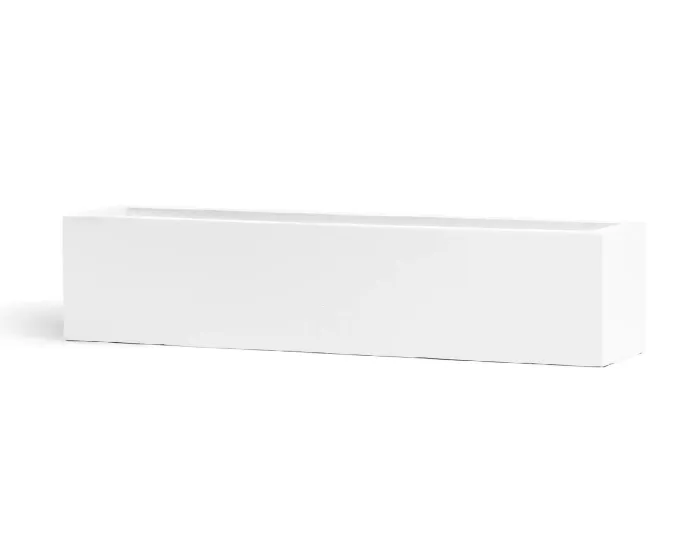 Кашпо Just - TREEZ ERGO - Белый камень - Узкий низкий прямоугольник