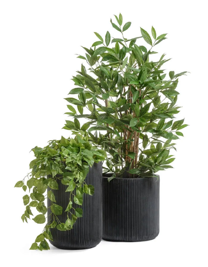 Кашпо Jet - TREEZ ERGO - Антрацит - Цилиндр