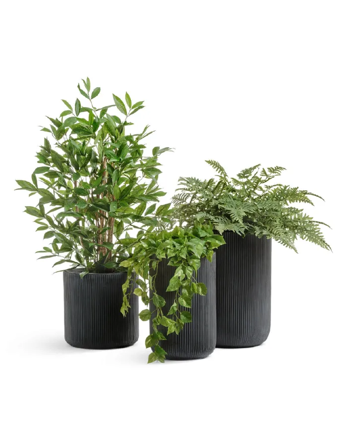 Кашпо Jet - TREEZ ERGO - Антрацит - Цилиндр