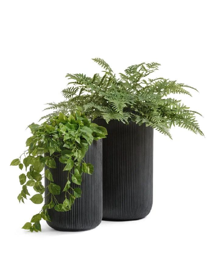Кашпо Jet -  TREEZ ERGO - Антрацит - Высокий цилиндр