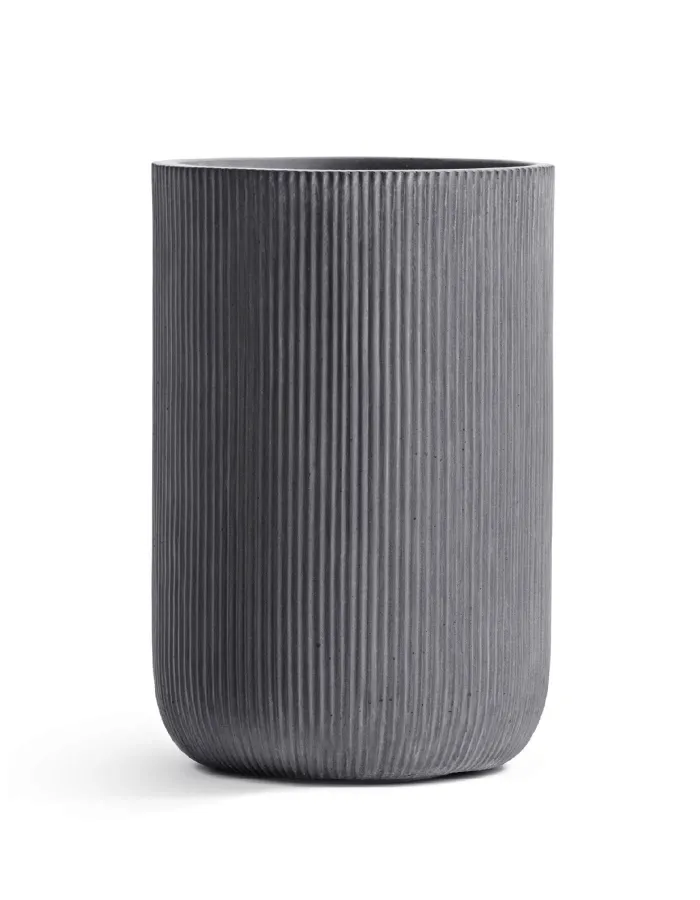 Кашпо Jet - TREEZ ERGO - Дымчато-серый бетон - Высокий цилиндр