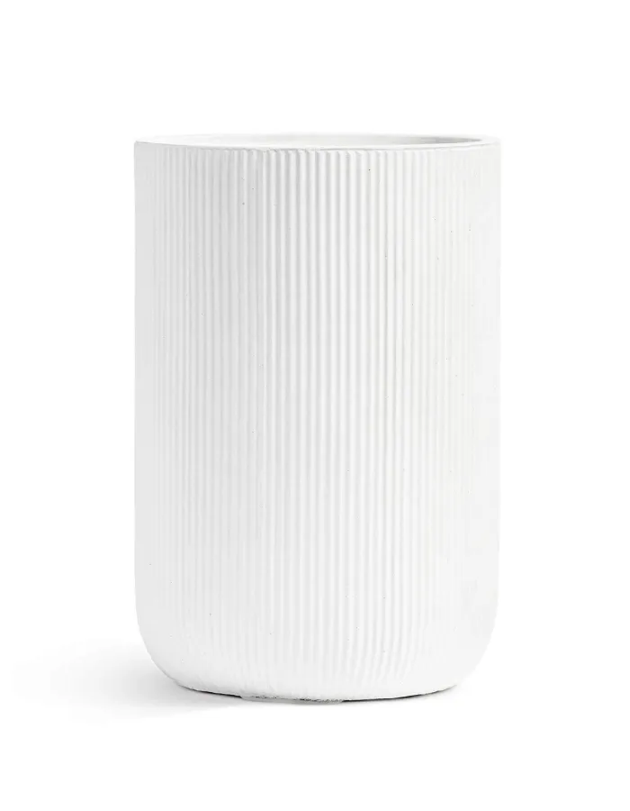 Кашпо Jet - TREEZ ERGO - Белый камень - Высокий цилиндр