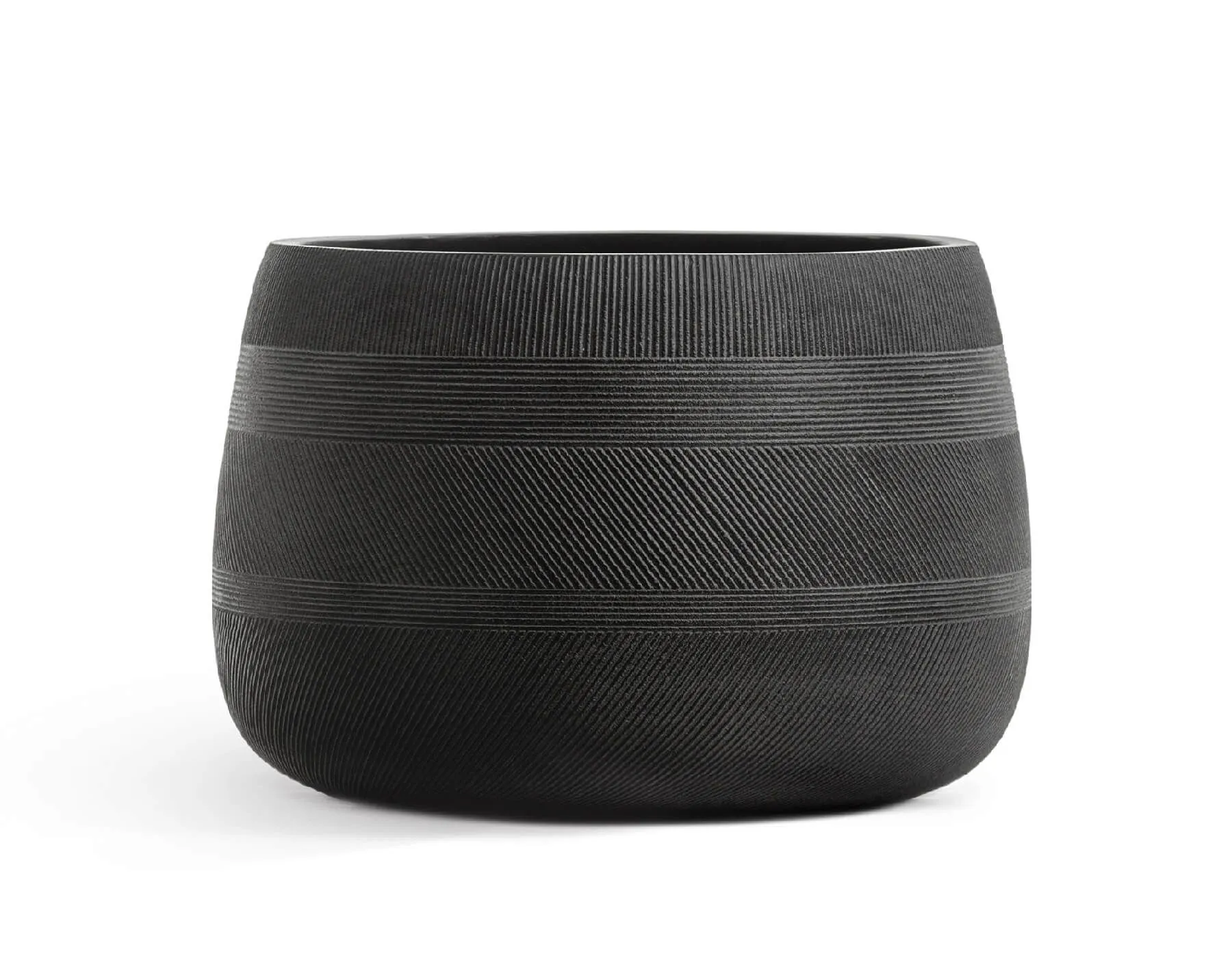 Кашпо Graphics - TREEZ ERGO - Чёрный графит - Низкая чаша