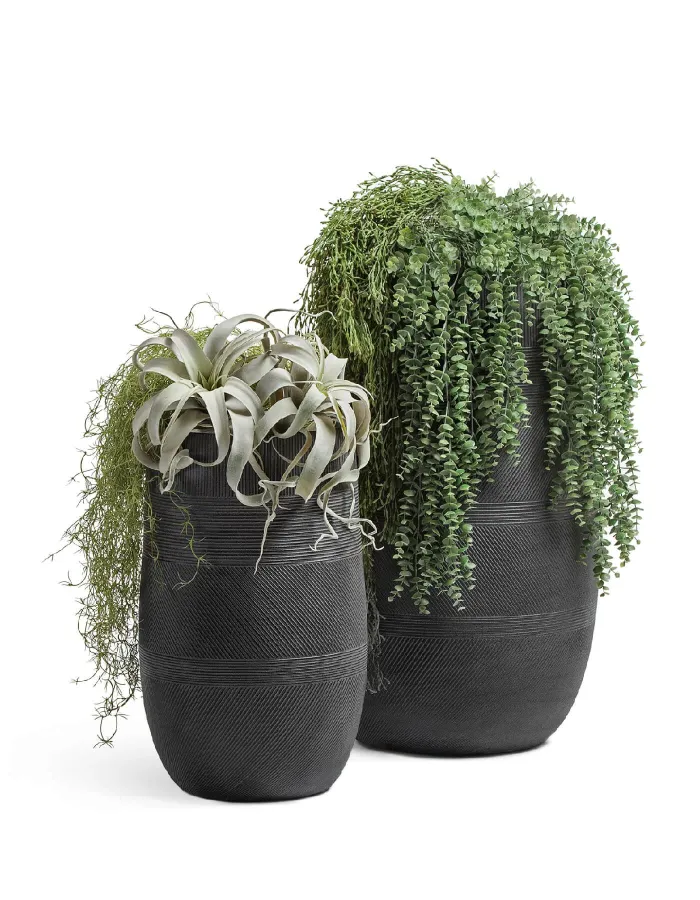 Кашпо Graphics - TREEZ ERGO - Чёрный графит - Высокая округлая чаша