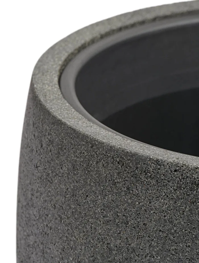 Кашпо Stone - TREEZ Effectory - Тёмно-серый камень - Чаша classic