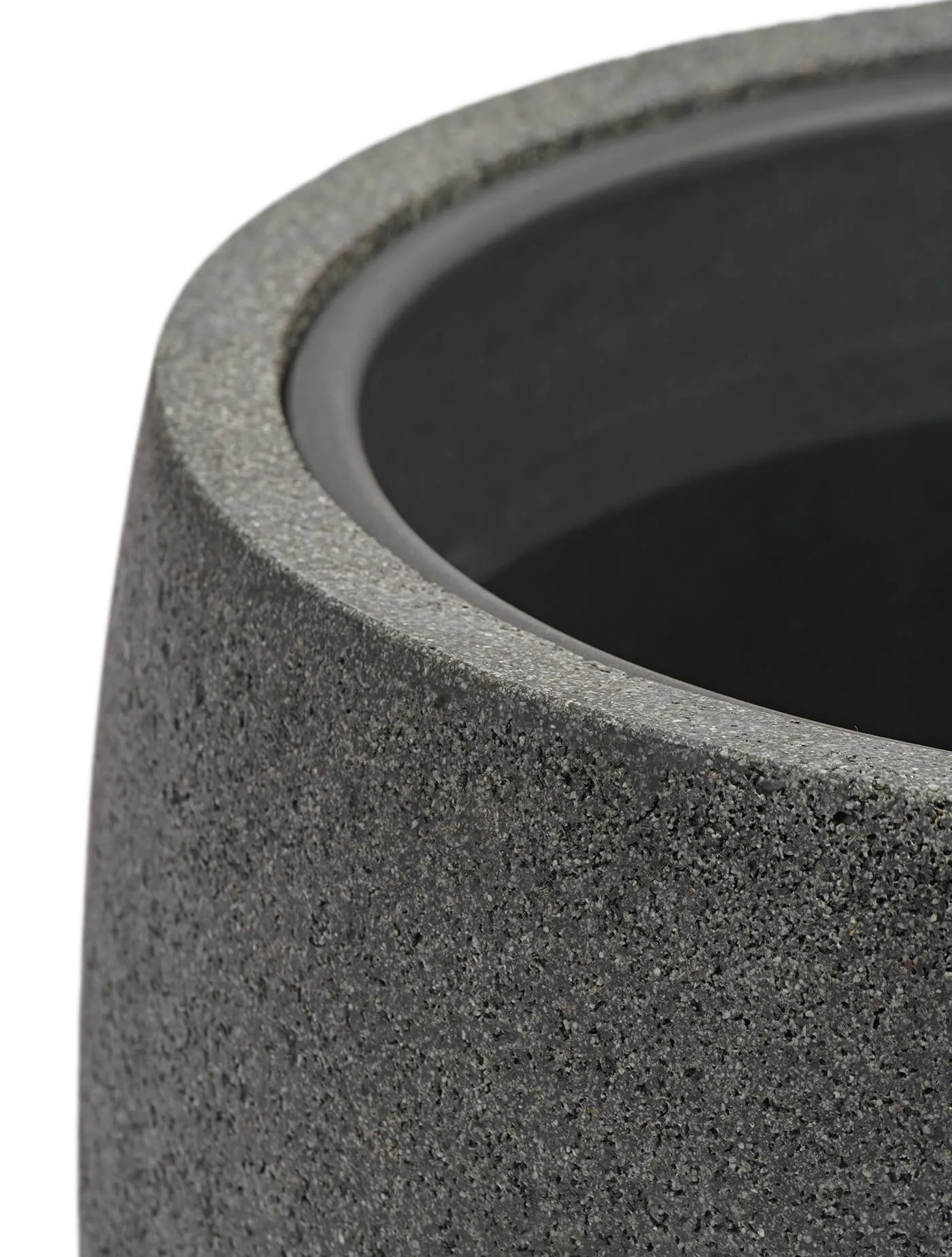 Кашпо Stone - TREEZ Effectory - Тёмно-серый камень -  Высокая чаша