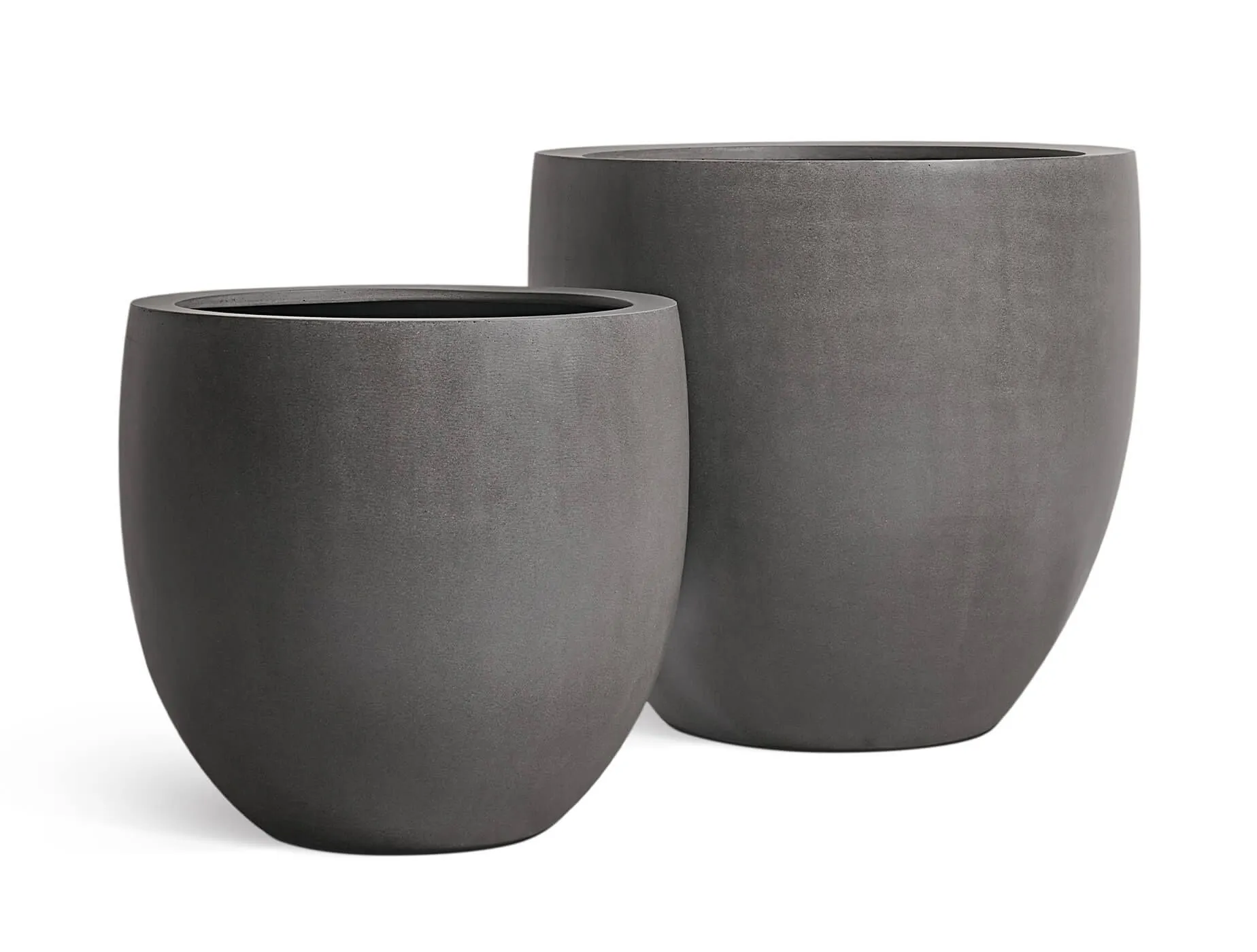 Кашпо Beton - TREEZ Effectory - Тёмно-серый бетон - Большой округлый конус