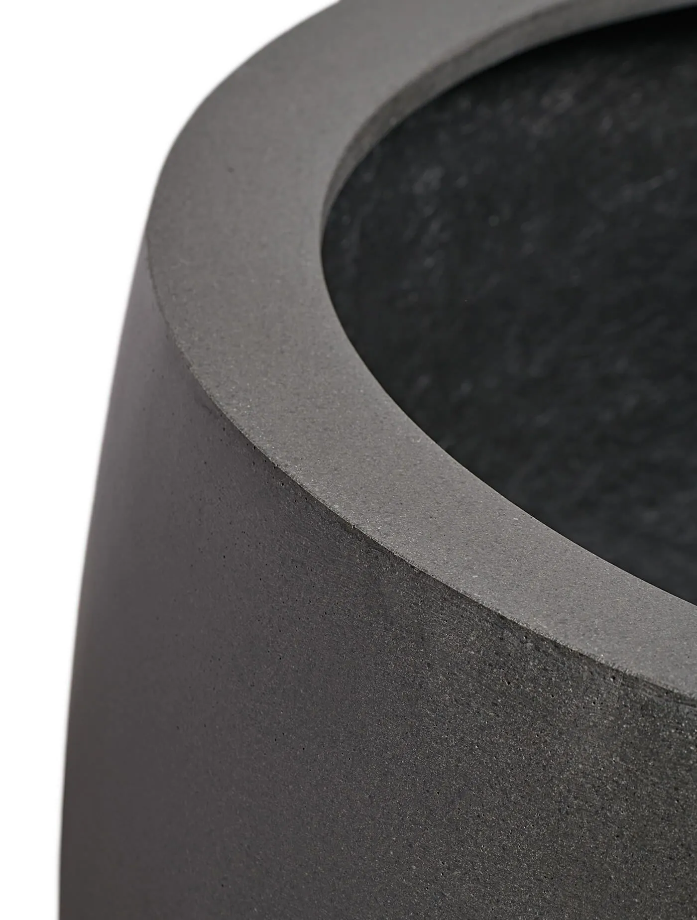 Кашпо Beton - TREEZ Effectory - Тёмно-серый бетон - Большой округлый конус