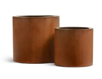 Кашпо Corten Steel - TREEZ Effectory - Кортеновская сталь - Бархатистая окись - Цилиндр