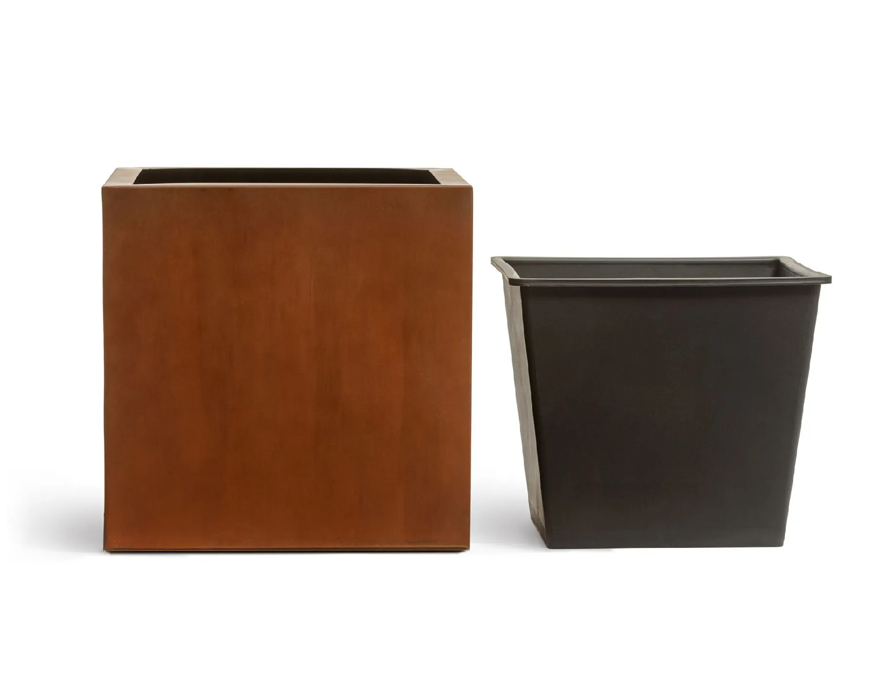 Кашпо - Corten Steel TREEZ Effectory - Кортеновская сталь - Куб - Бархатистая окись