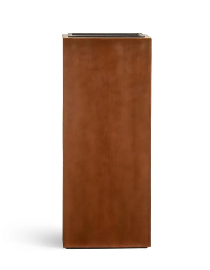Кашпо TREEZ Effectory - Corten Steel - Высокий куб - Кортеновская сталь - Бархатистая окись