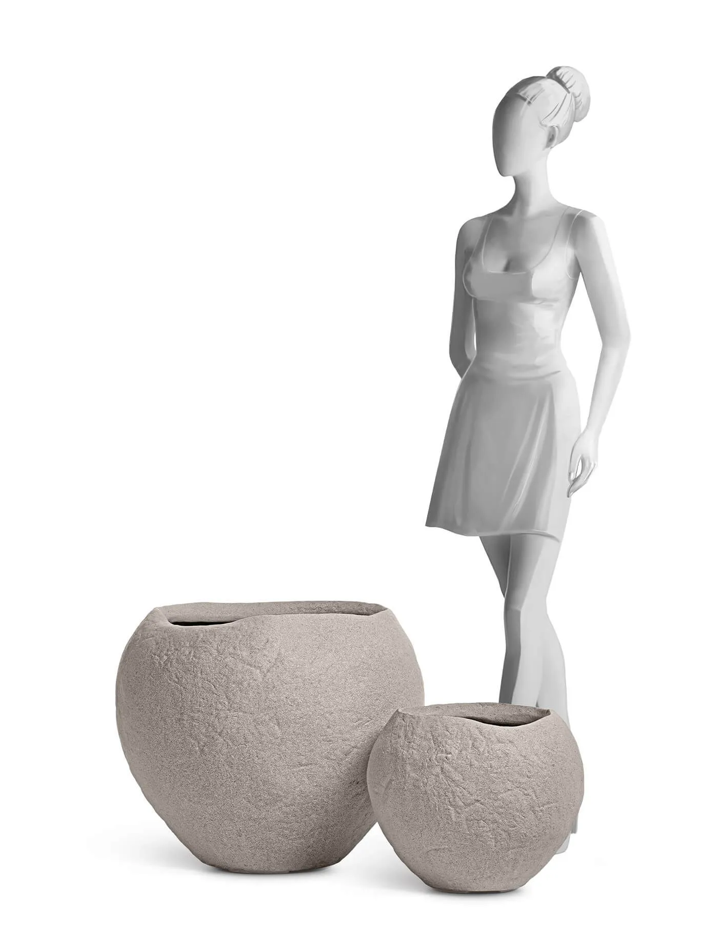 Кашпо Organic - TREEZ Effectory - Белый песок - Сфера