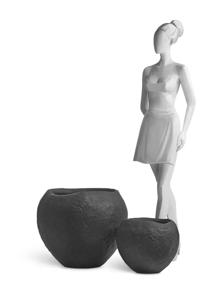 Кашпо Organic - TREEZ Effectory - Тёмно-серый камень - Сфера