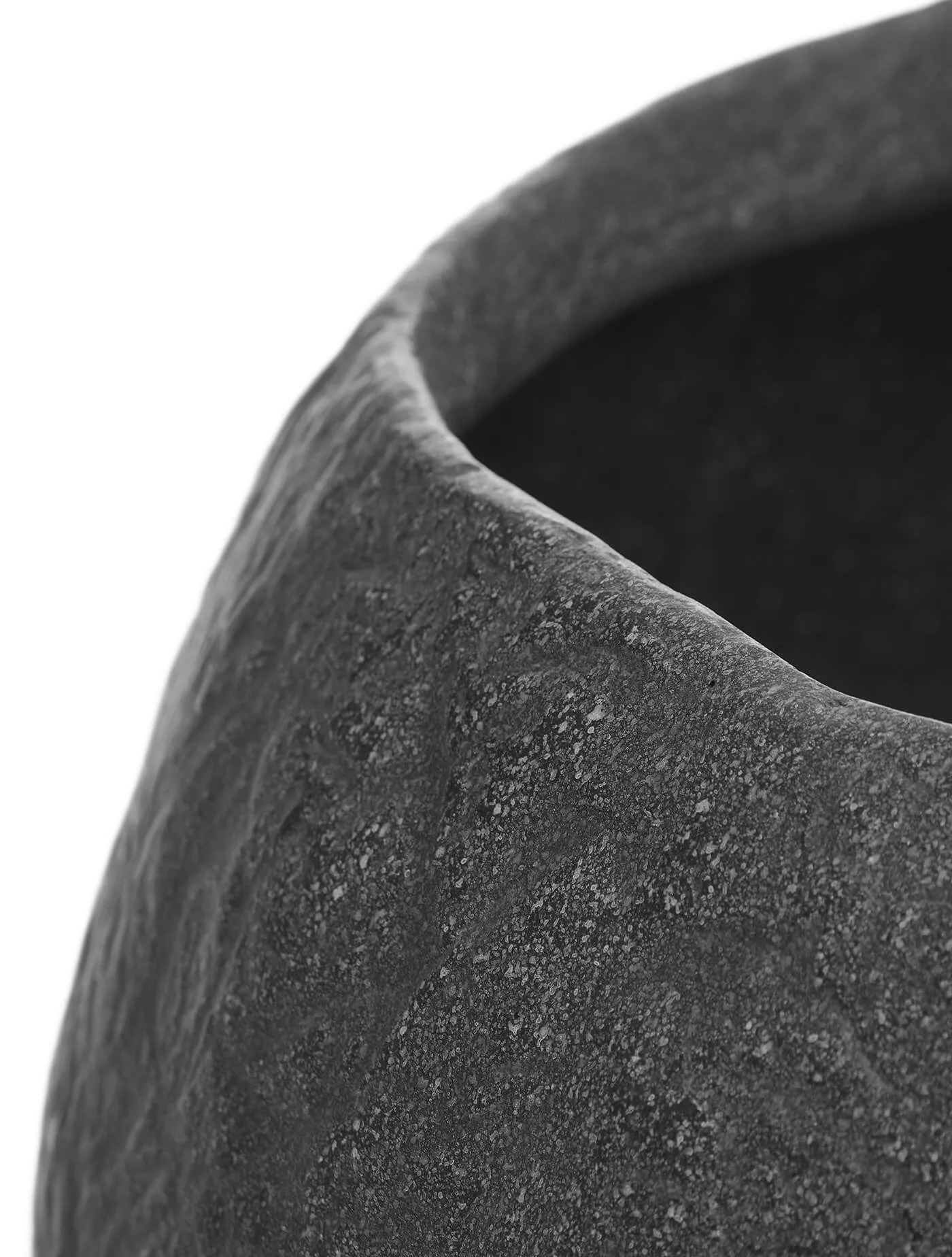 Кашпо Organic - TREEZ Effectory - Тёмно-серый камень -  Низкая чаша