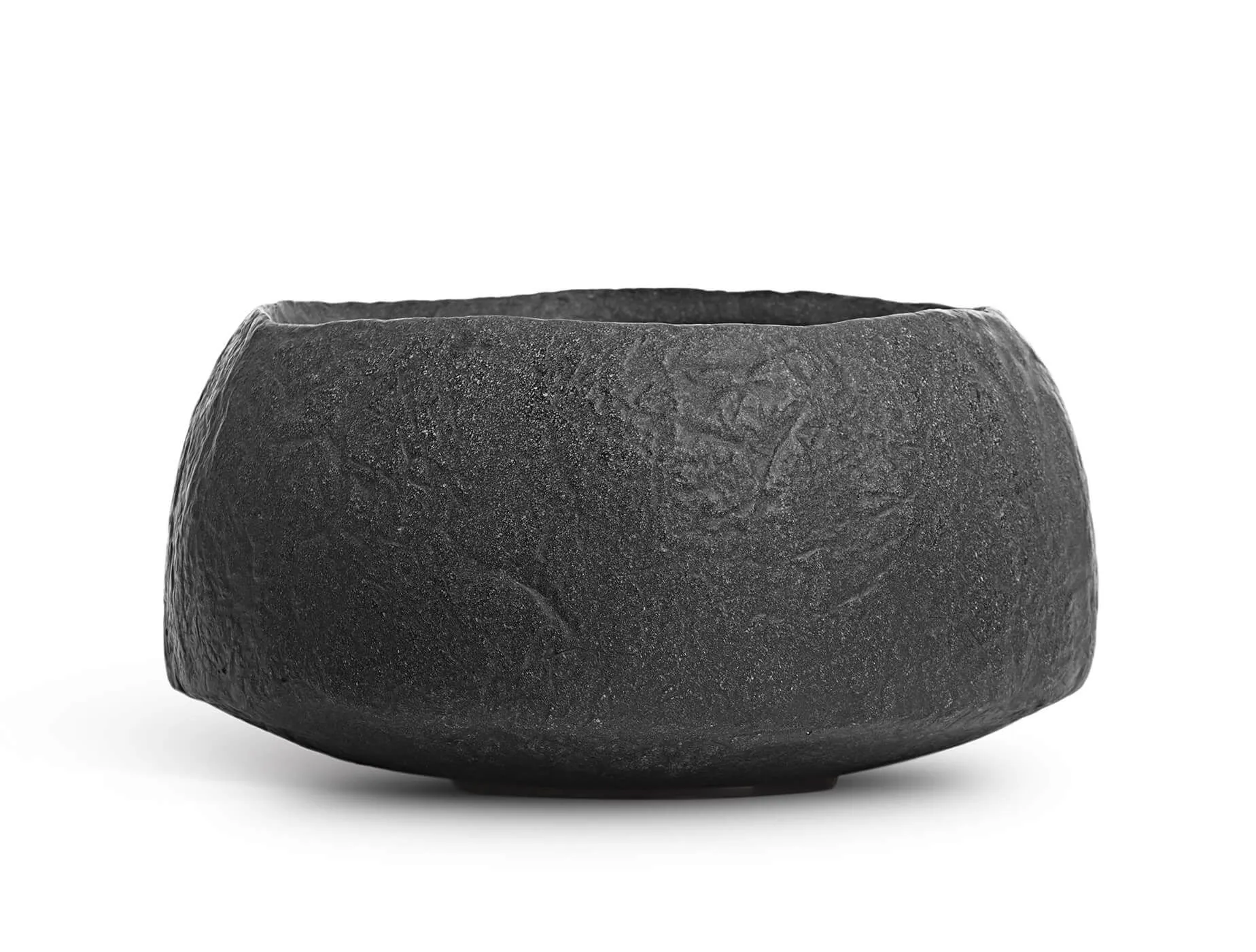 Кашпо Organic - TREEZ Effectory - Тёмно-серый камень -  Низкая чаша