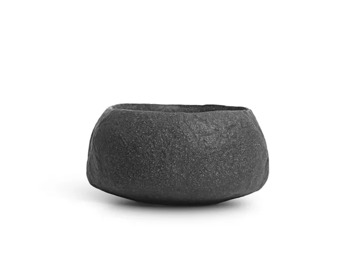 Кашпо Organic - TREEZ Effectory - Тёмно-серый камень -  Низкая чаша