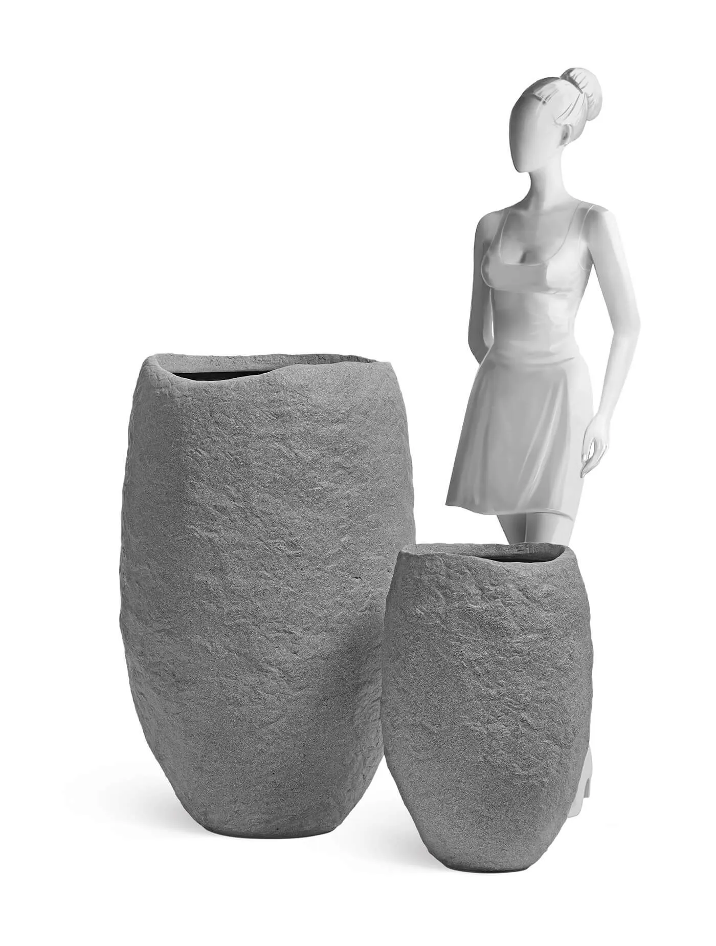 Кашпо Organic - TREEZ Effectory - Серый ледник - Высокая чаша