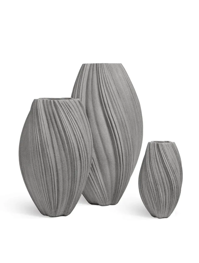 Кашпо Dune - TREEZ Effectory - Дизайн-ваза Высокая - Дымчато-серый песок