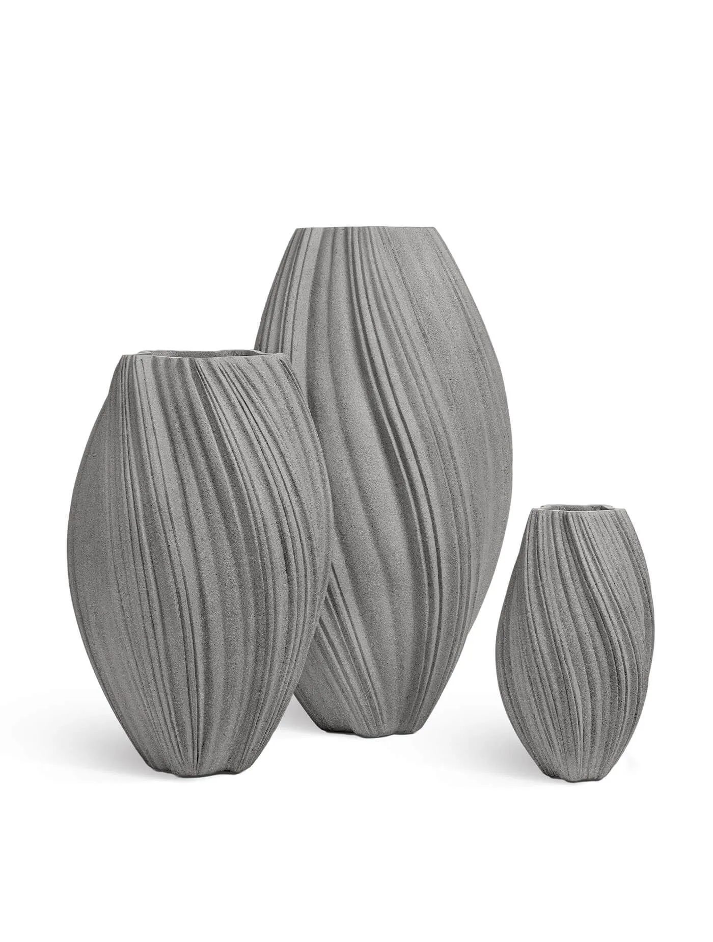 Кашпо Dune - TREEZ Effectory - Дизайн-ваза Высокая - Дымчато-серый песок