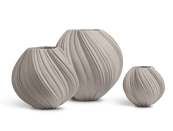 Кашпо Dune -TREEZ Effectory -  Дизайн-ваза Сферическая  - Белый песок