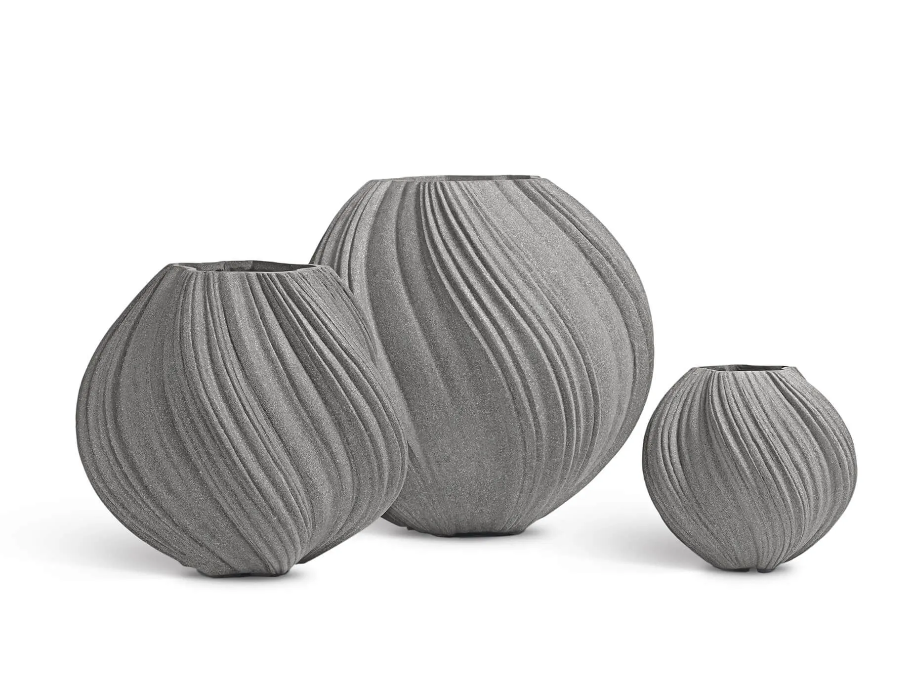 Кашпо Dune -  TREEZ Effectory - Дизайн-ваза Сферическая -  Дымчато-серый песок