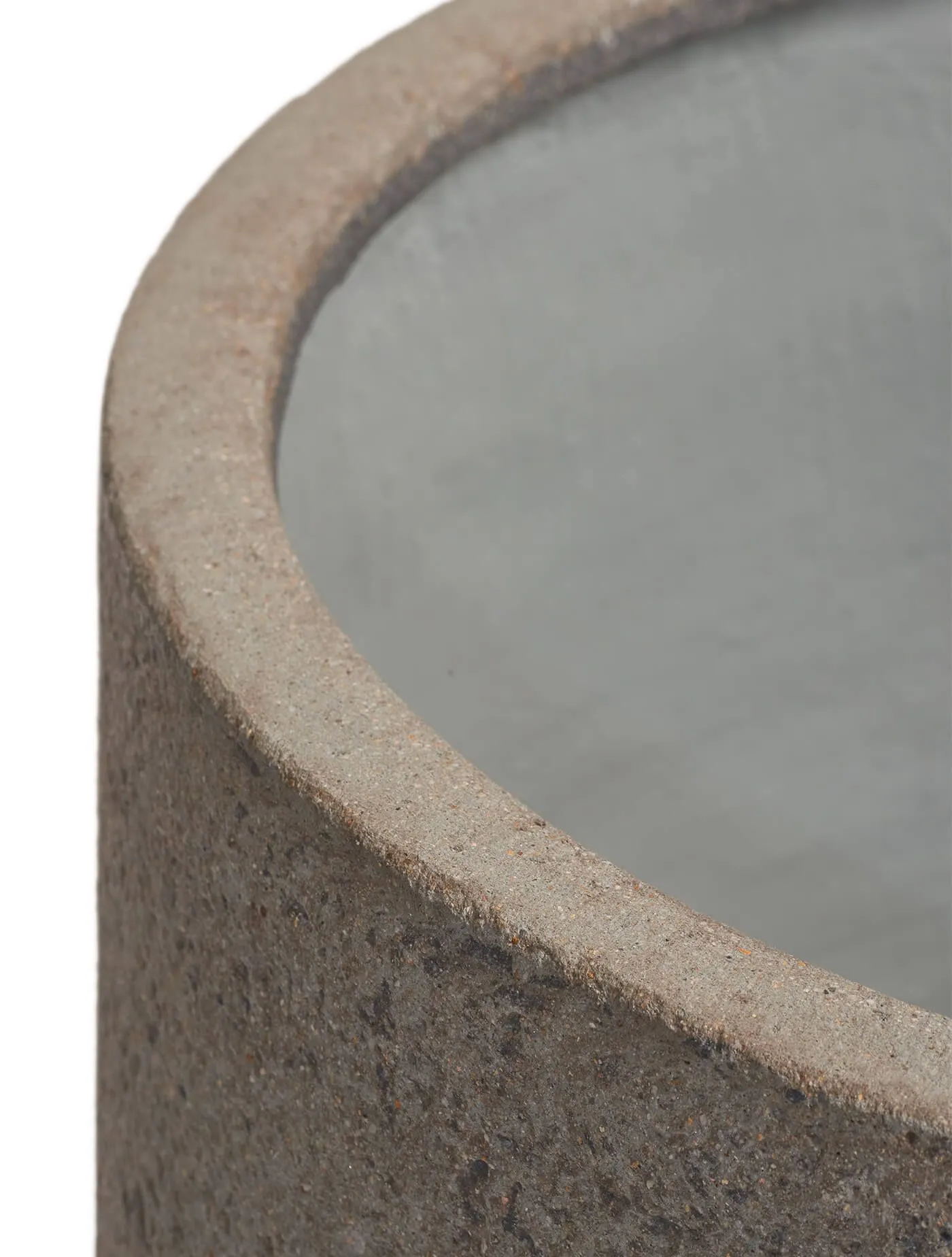 Кашпо Hard Rock -TREEZ ERGO - Песок серый беж - Высокий округлый цилиндр