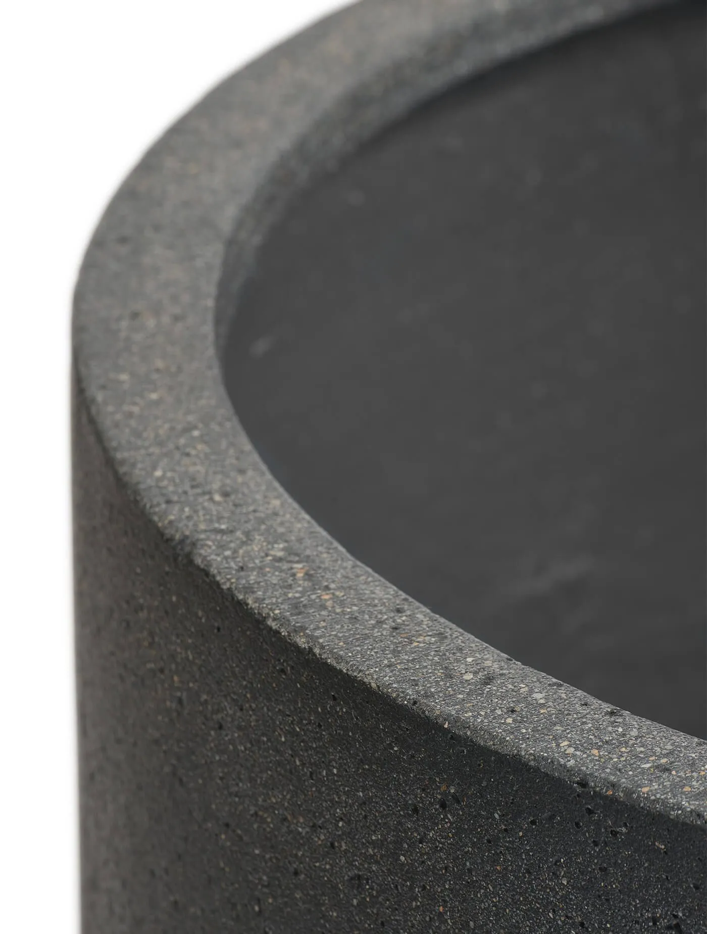 Кашпо Hard Rock - TREEZ ERGO - Чёрный песок - Цилиндрическая чаша на колёсиках