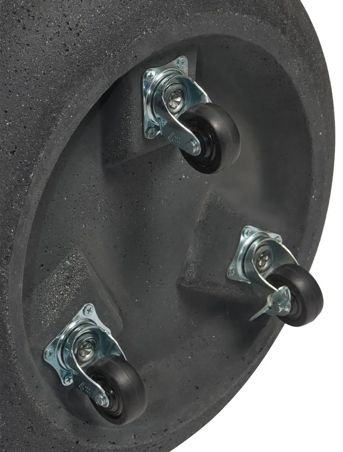 Кашпо Hard Rock - TREEZ ERGO - Чёрный песок - Цилиндрическая чаша на колёсиках