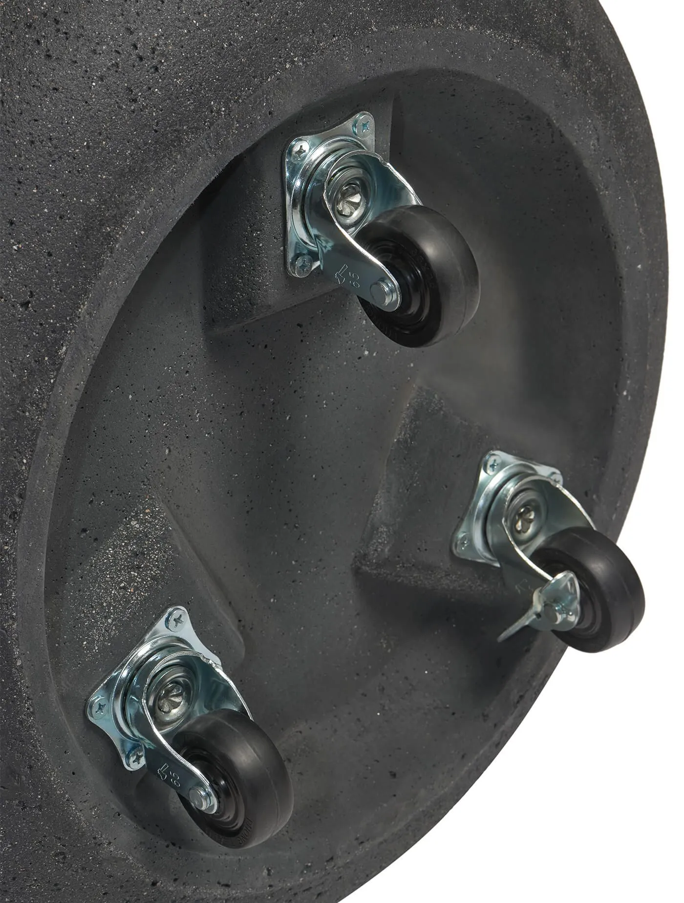 Кашпо Hard Rock - TREEZ ERGO - Чёрный песок - Цилиндрическая чаша на колёсиках