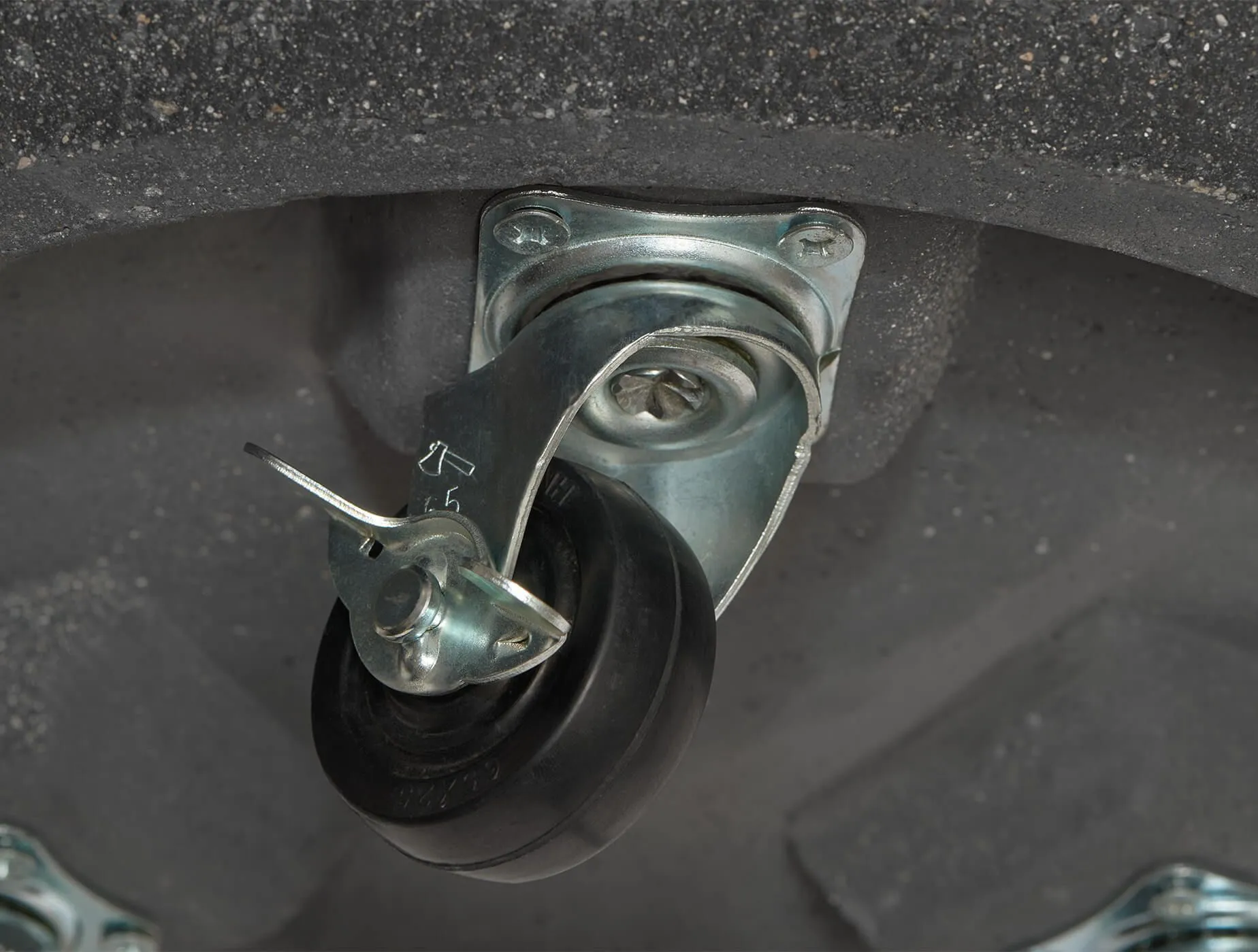 Кашпо Hard Rock - TREEZ ERGO - Чёрный песок - Цилиндрическая чаша на колёсиках