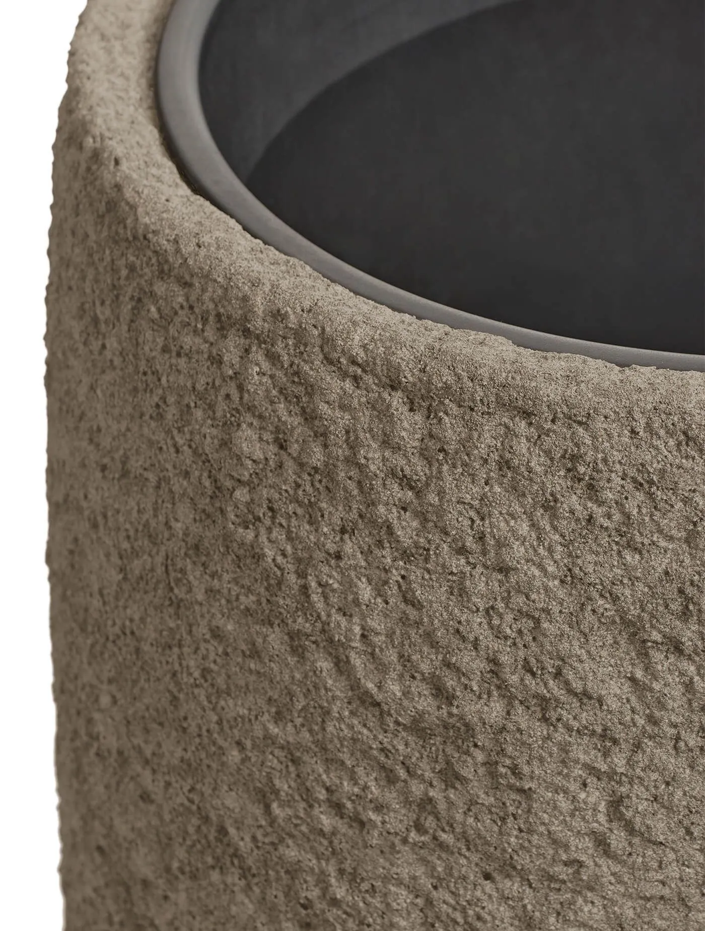 Кашпо Terra-  TREEZ Effectory -Высокая чаша - Серый беж