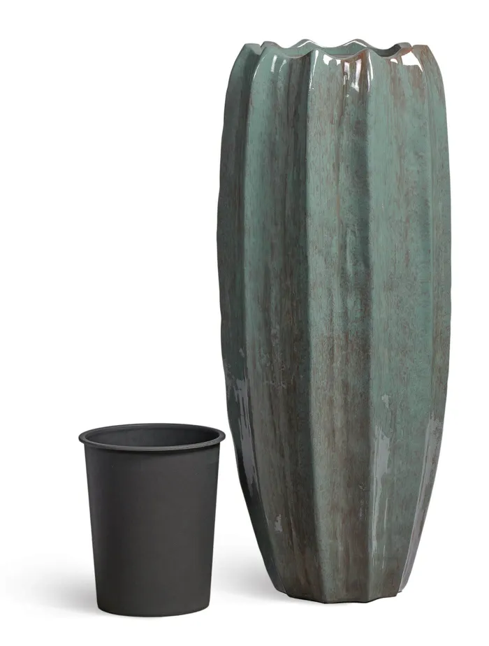 Кашпо Aura - TREEZ Effectory - Изумрудный лак - Высокая Кашпо-ваза