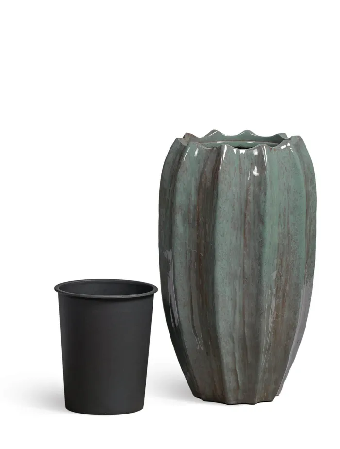 Кашпо Aura - TREEZ Effectory - Изумрудный лак - Высокая Кашпо-ваза