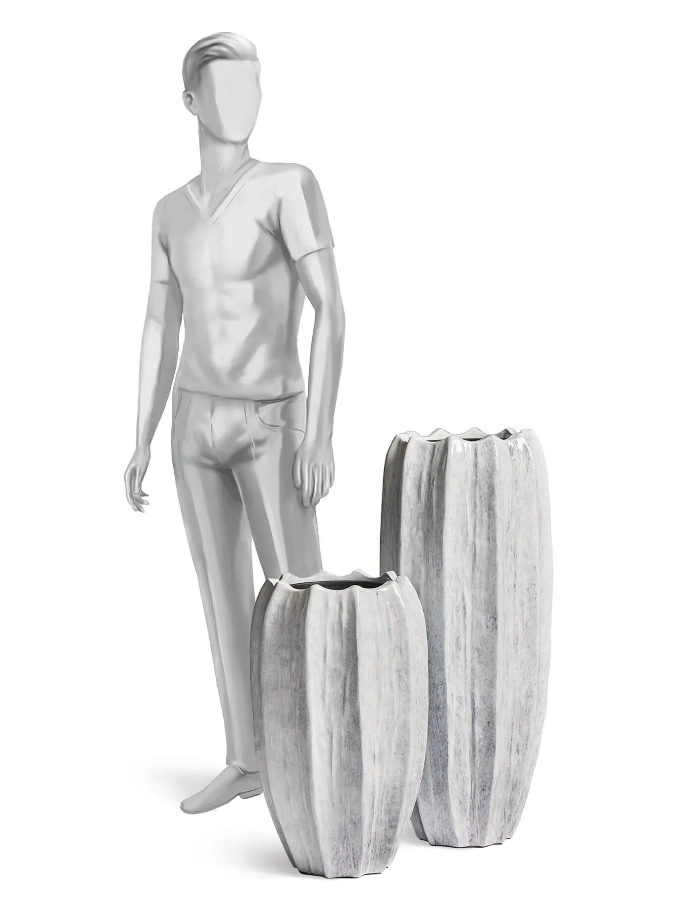 Кашпо Aura - TREEZ Effectory - Жемчужный лак - Высокая Кашпо-ваза