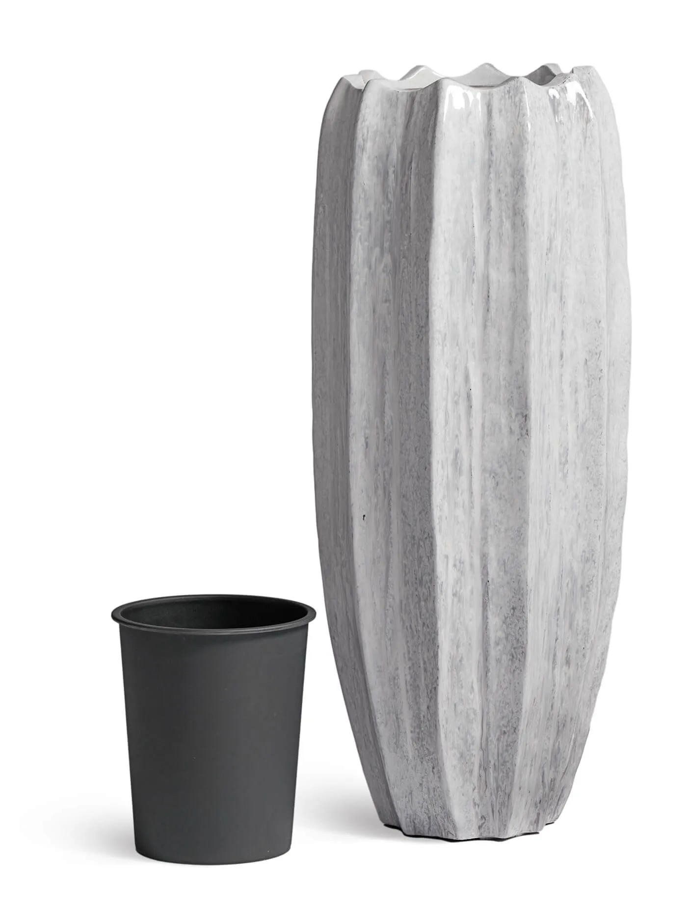 Кашпо Aura - TREEZ Effectory - Жемчужный лак - Высокая Кашпо-ваза