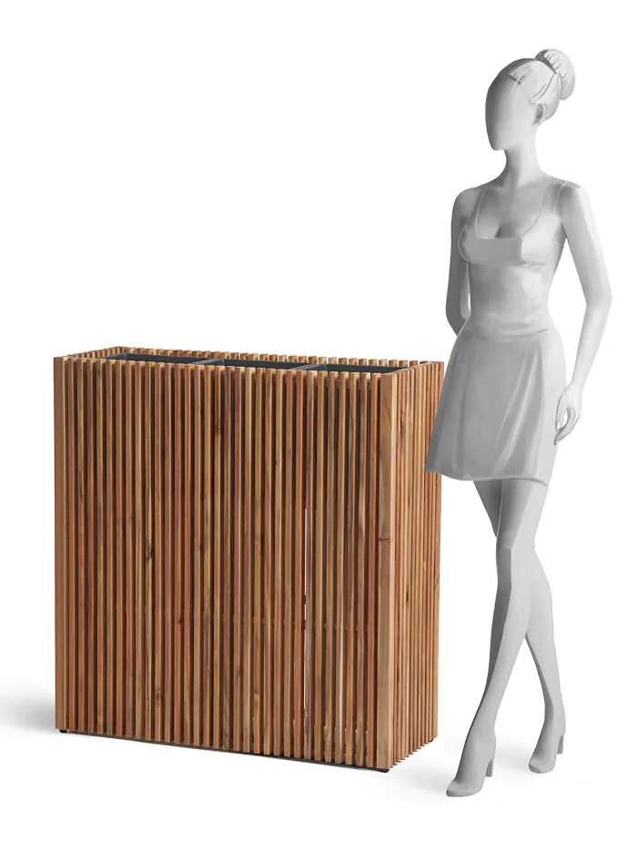 Кашпо Timberline - TREEZ Effectory - Тёмное дерево - Высокий дивайдер