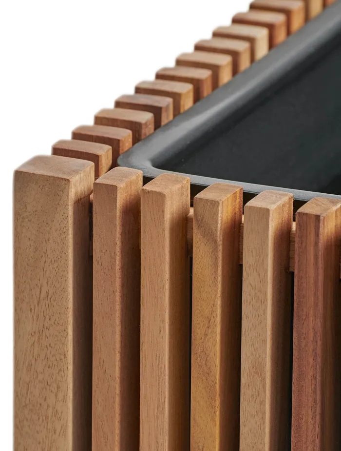 Кашпо Timberline - TREEZ Effectory - Тёмное дерево - Высокий дивайдер