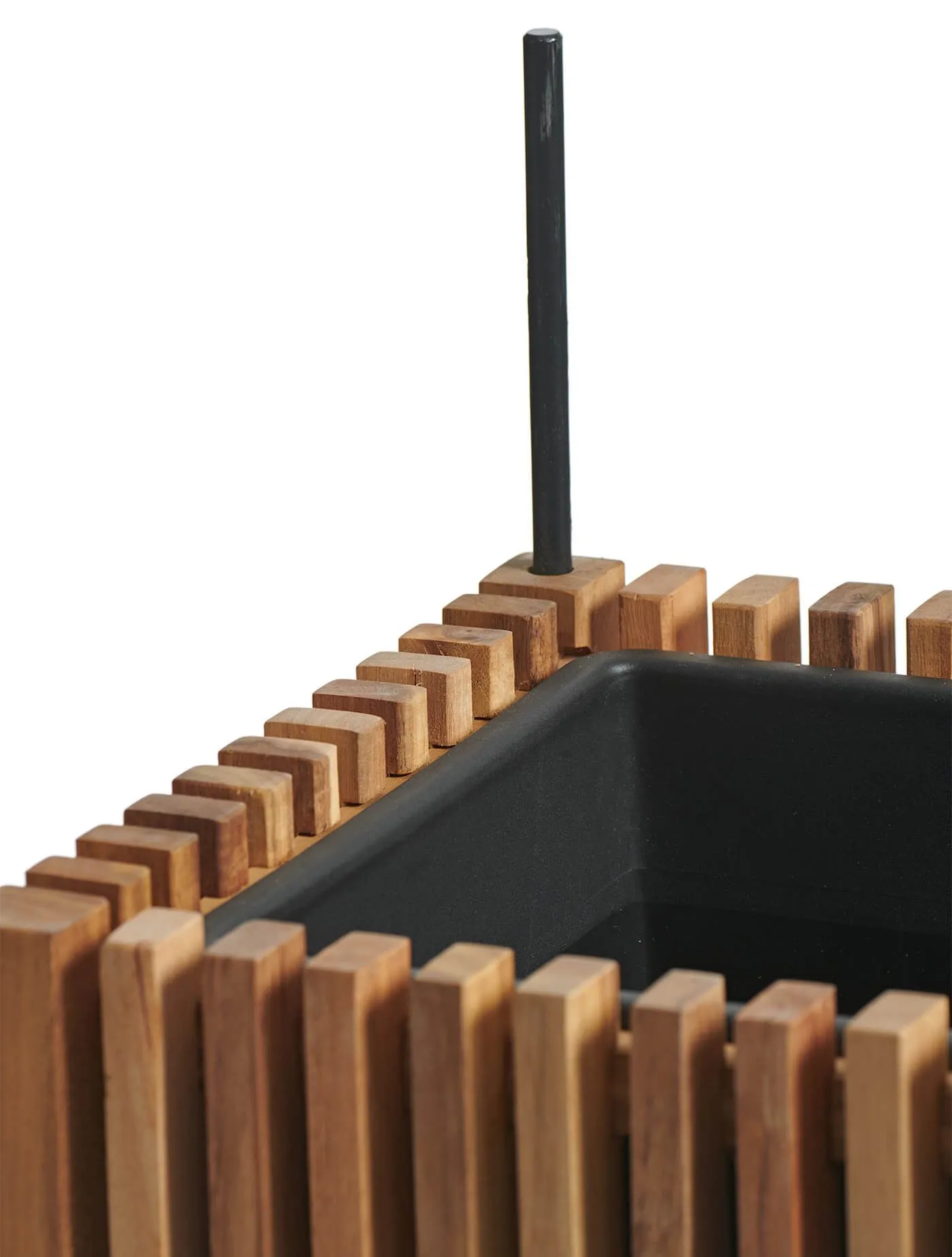 Кашпо Timberline -TREEZ Effectory - Тёмное дерево - Высокий дивайдер со стенкой