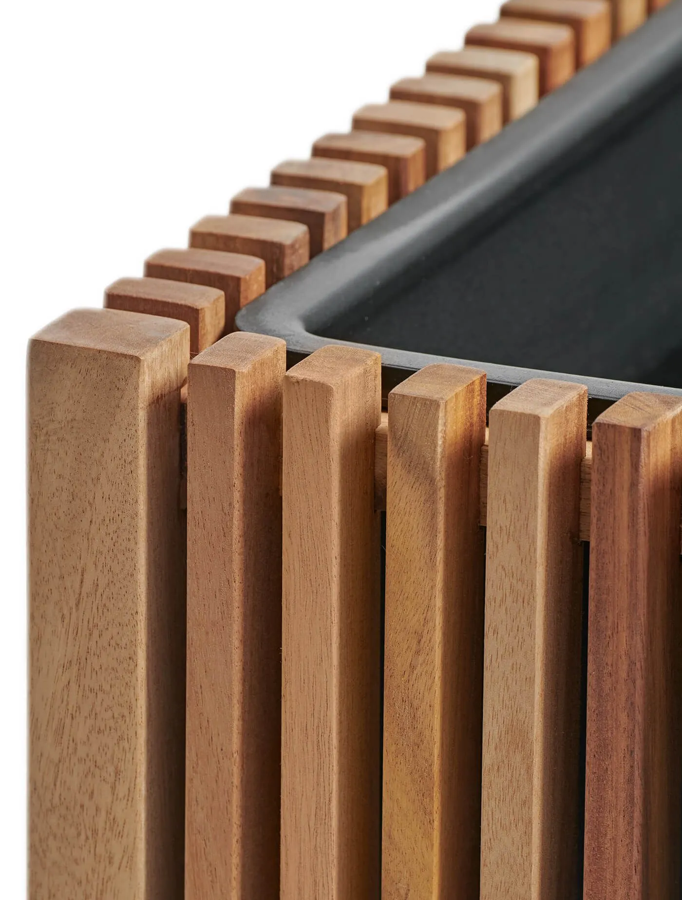 Кашпо Timberline -TREEZ Effectory - Тёмное дерево - Высокий дивайдер со стенкой