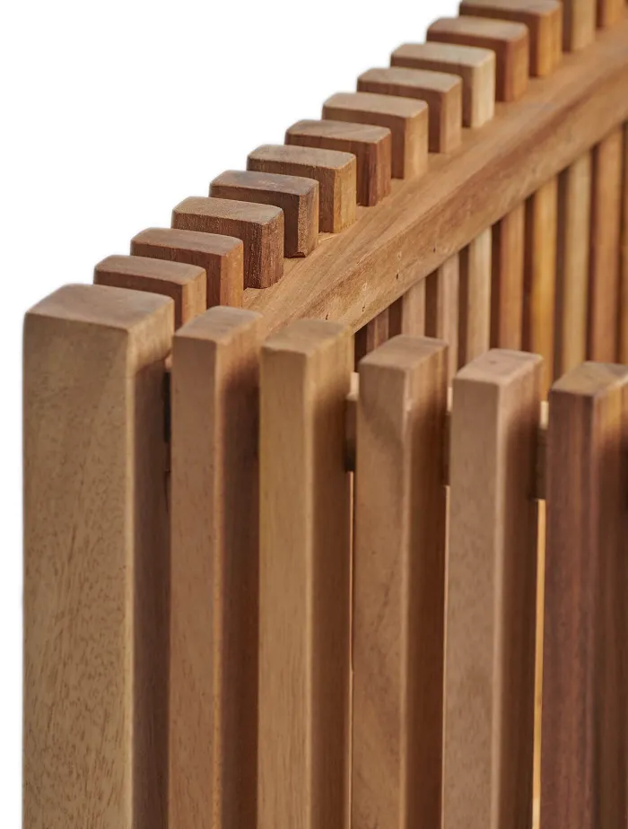 Кашпо Timberline -TREEZ Effectory - Тёмное дерево - Высокий дивайдер со стенкой