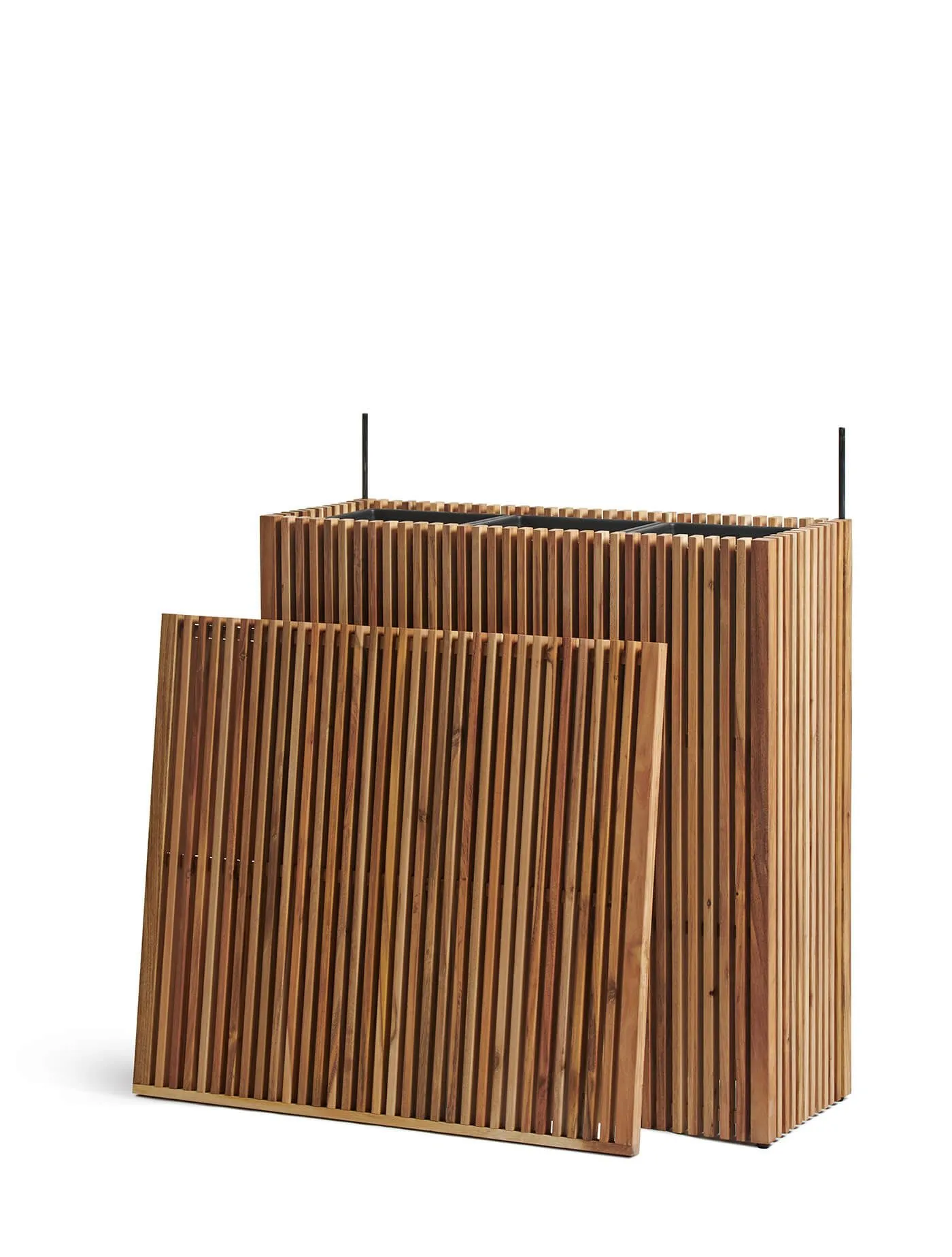 Кашпо Timberline -TREEZ Effectory - Тёмное дерево - Высокий дивайдер со стенкой