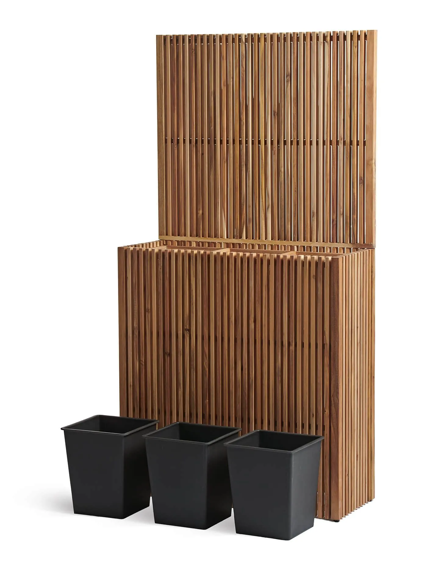 Кашпо Timberline -TREEZ Effectory - Тёмное дерево - Высокий дивайдер со стенкой