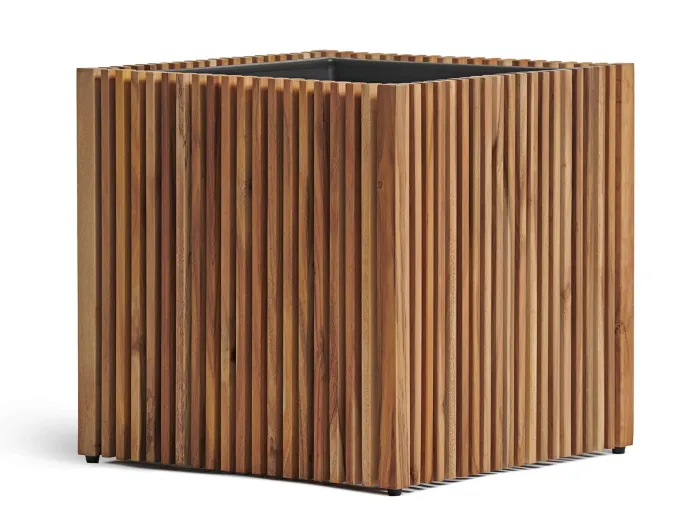 Кашпо Timberline - TREEZ Effectory - Тёмное дерево-  Куб